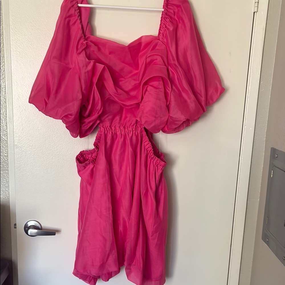 A new day Vibrant Pink Ruffled 2x Dress